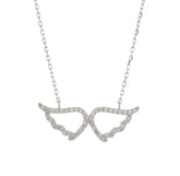 Angel Wings 925 Sterling Silver Necklace studded with CZ